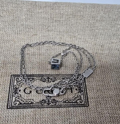 Collana Gucci Topazio Blu Au750 Cubo