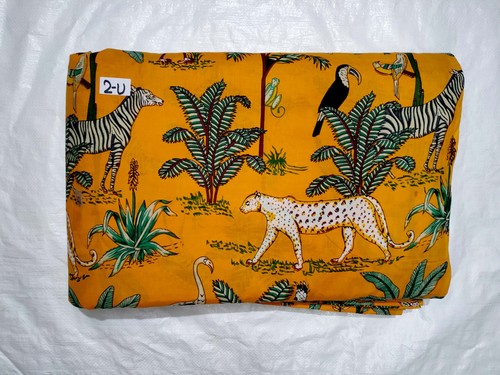 VETEMENTS Tessuto indiano fatto a mano foresta gialla stampato sartoria cucito corsa 2 5 anni