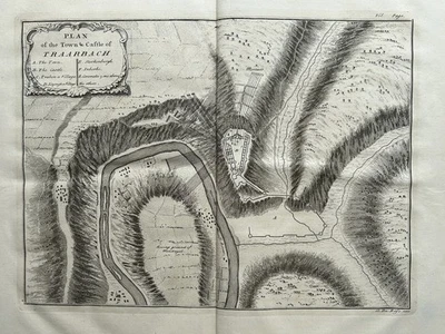 1736 Plan of Traben-Trarbach, Germany Antique Map by Claude Du Bosc - Image 1 of 4