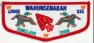 USA BOY SCOUTS OF AMERICA - OA WAHUNSENAKAH LODGE 333 CONCLAVE SCOUT FLAP PATCH - Picture 1 of 2