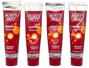 4 Pack Burt's Bees Squeezy Tinted Lip Balm Mandarin Granita - Picture 1 of 2