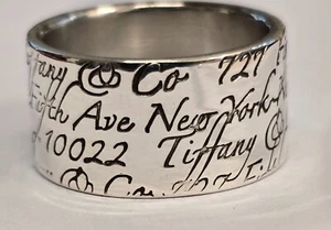 💎 TIFFANY & CO RING Original 925 Silver Notes Band - Picture 1 of 8