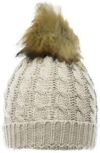 Nuevo sombrero gorra de esquí de piel de mapache sintético tejido bobble gorra de esquí pompón más grande adolescentes adultos - Imagen 1 de 8