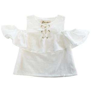 Doe a Dear Cold Shoulder Lace-Up Blouse (Size 4T - 6) - Picture 1 of 7