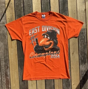 Baltimore Orioles 2014 AL East Division Champions Logo T Shirt Men’s Sz Medium - Picture 1 of 4