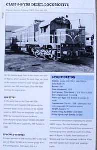 Algeria Algerian Railways 040 YDA Train Locomotive Picture Out of Print Sheet - Imagen 1 de 1