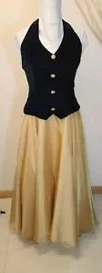 TeRez Velvet Halter Top/ Organza Full Skirt Formal Gown*Blk/Gold*sz12-see photos - Picture 1 of 13