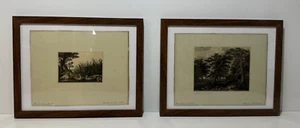 Antique Etchings, Duck Hunting (2), Framed & Matted, "Mancheron", 9" x 12" - Picture 1 of 17