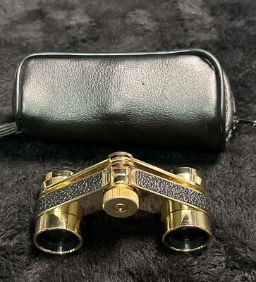 Tasco 588 Binoculars 2.5X Spy Glasses 24k Gold Plated W/ Case - Made In Japan - - Image 1 of 4