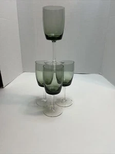 MCM Gorham Crystal Reizart Spring Green Wine Goblet Glass 5 3/4 " Set of 4 - Picture 1 of 10