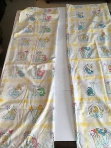 VTG CARE BEARS curtains draperies, 1983 , 2 panels, Homemade 64” Wide X 54” Long - Picture 1 of 6