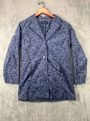 Denim & Co Blazer Jacket Womens X-Small Blue Corduroy Button Closure - Image 1 of 4