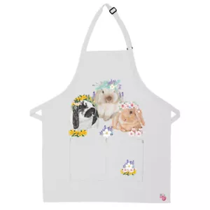 Hase Schlappohren Schlaufenohren Kaninchen Blumenschürze zwei Taschen Latzschürze mit Adj - Bild 1 von 1