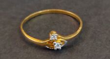 22K Yellow Gold 0.10Ct Cubic Zirconia Diamond Engagement Hallmark Ring 6 1/4