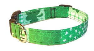 Wet Nose Designs Shamrock Sampler Dog Collar St Patricks Day Irish Shamrocks - Picture 1 of 6