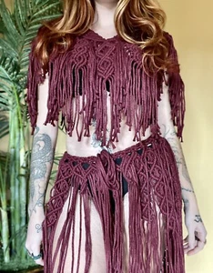 Handmade Macramé Skirt - Picture 1 of 8