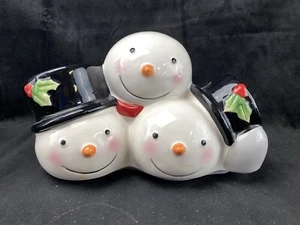 St. Nicholas Square Tree Lot Snowman Trio Christmas Cookie Jar REPLACEMENT TOP - Picture 1 of 4
