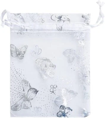Bolsas de joias para presente de festa de casamento organza borboleta transparente - Imagem 1 de 4