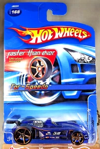 2006 Hot Wheels Faster Than Ever #168 TOR-SPEEDO Blue w/Gold FTE Spoke Wheels - Picture 1 of 5