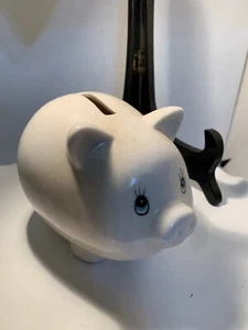 Ceramic White Piggy Bank 5” X 3.5” - Picture 1 of 6