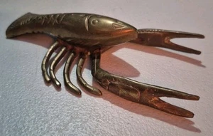 Vintage Brass Lobster Crawfish Paperweight Figurine 6" - Picture 1 of 11