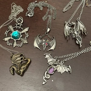 Drachen Anhänger Halskette Set 5 - Bild 1 von 12