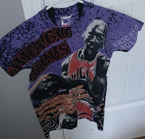 Vintage Michael Jordan All Over Print T-Shirt Kids 10 To 12 Fruit Of Loom Tag - Picture 1 of 3