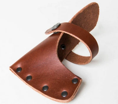 axe hatchet blade scabbard sheath cover pocket bag holder leather brown zx-205 - Image 1 of 4