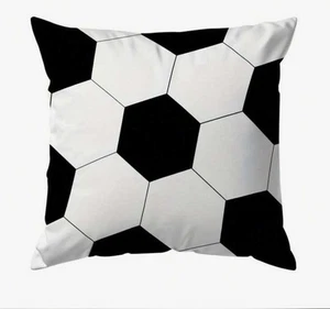 2 X Football Pattern Sofa Cushion Covers - Polyester - Cushion Covers Only - Picture 1 of 2