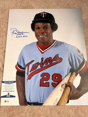 Rod Carew Dual Signed 16x20 Photo Beckett Auth🔥HOF/Hits Inscribed - Image 1 of 3