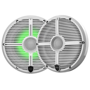 Wet Sounds RECON 8-XWW-RGB 8" Speakers with White XW Grilles RGB LEDs - Picture 1 of 8