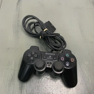 OEM Sony Playstation 2 Controller SCPH-10010 Broken Black For Parts or Repair - Picture 1 of 5