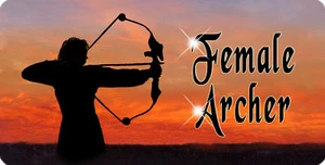 Weiblicher Bogenschütze Bogenschießen Aufkleber Autoaufkleber Text personalisieren 4" x 8" Pfeilbogen - Bild 1 von 1