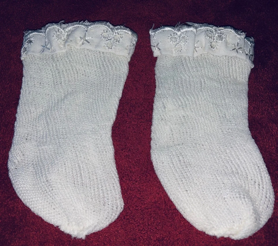MARKENLOS Puppensocken Mira Gr. 50-55 weiß 8x4 cm
