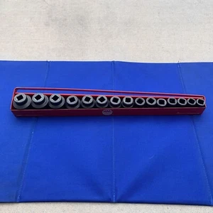 MAC Tools 1/2" Drive 6pt SAE 15pc Short Impact Socket Set w/Holder - Fine Cond - Picture 1 of 11
