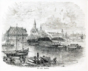 Konstanz 1876 orig. Holzstich im Text aus Spamer-Lexikon Hafen Bodensee - Picture 1 of 1