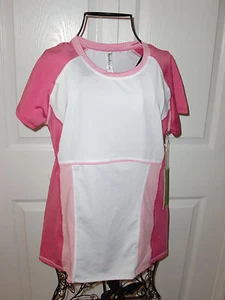 NWT Women's"KYODAN" White/Pink Back Packet Stay Cool Tennis Shirt size P/S CUTE! - Picture 1 of 7