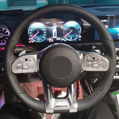 Cubierta de cuero para volante de coche apta para Mercedes Benz AMG GT C190 R190 W177 G63 Foto 1 de 4