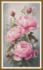 Kit de punto de cruz contado hágalo usted mismo sin imprimir canva flores rosas artesanía costura - Imagen 1 de 11