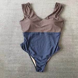 Summersalt Swim Suit One Piece Women 18 Gingham V Neck Pull On Bathing Vacation - Picture 1 of 14