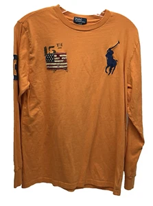 Polo Ralph Lauren Boys Large (14-16) Orange Long Sleeve Cotton T-Shirt (A9) - Picture 1 of 4