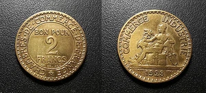III Republic - 2 Francs Chamber Of Commerce 1923 Gorgeous - Picture 1 of 1
