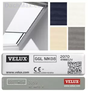 Original VELUX Sichtschutz-Rollo RFL Dachfenster GGU GHU GPU Weiße Schienen - Bild 1 von 11