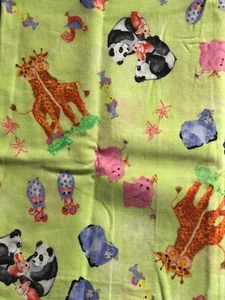 Noah’s Ark two by Two Panda Giraffe 1 yard 100% Cotton Fabric Free Ship GT3 - Picture 1 of 9