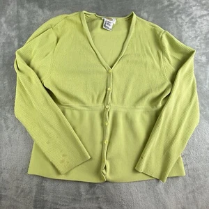 Cárdigan vintage Talbots para mujer XL verde tejido botón delantero manga larga mínimo - Imagen 1 de 16