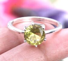 925 Sterling Silver Citrine Women's Beauty  Ring Customize Size UK H to Z
