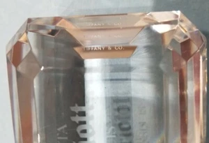 Vtg Tiffany & Co 1985 Diamond Shape Glass Prism Marriott Paperweight Marquis Htf - Picture 1 of 12