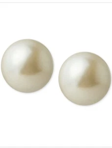 $22 CAROLEE IMITATION PEARL STUD EARRINGS 8MM CM14-2 - Picture 1 of 6