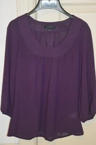 BANANA REPUBLIC Women's Size Small Purple Sheer 3/4 Sleeve Top Blouse - Picture 1 of 6