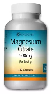 Magnesium Citrate 500mg-Digestive Health-Natural Calm-Capsules By Sunlight - Picture 1 of 2